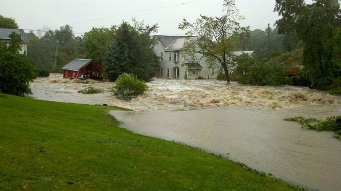 Hurricane Irene and Lee near Schoharie
