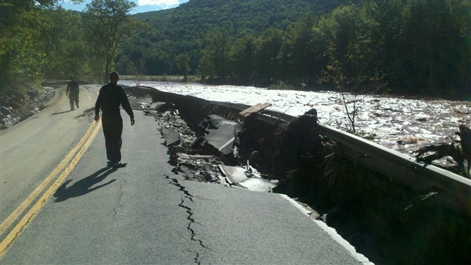 Hurricane Irene and Lee near Schoharie