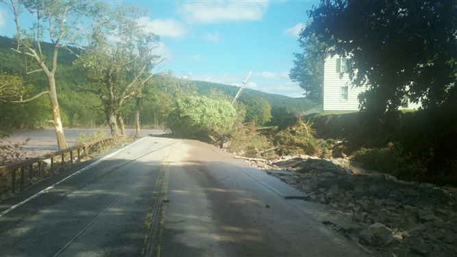 Hurricane Irene and Lee near Schoharie