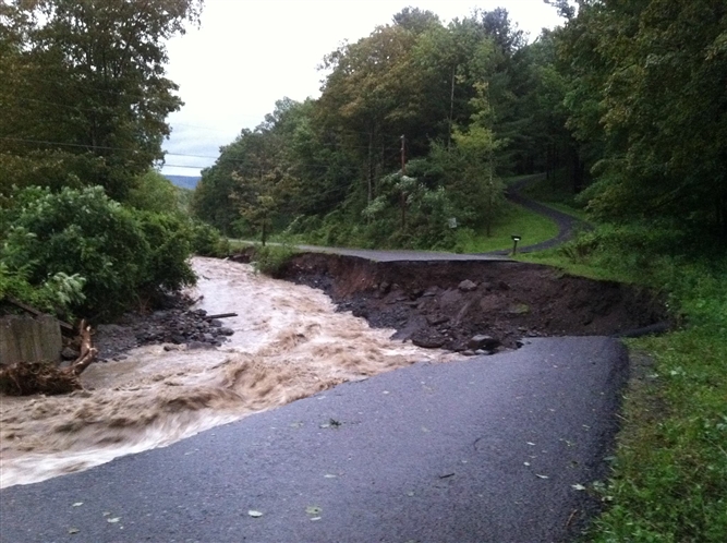 Hurricane Irene and Lee near Schoharie
